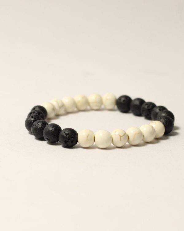 Vedikaura Lava Stone & Howlite Bracelet – Grounding & Calming Energy Bracelet - Image 2