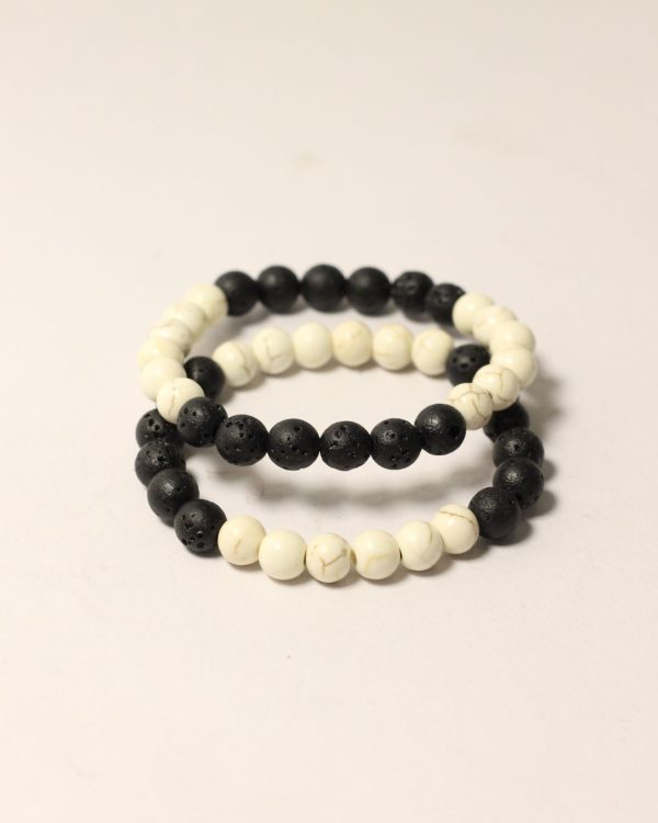Vedikaura Lava Stone & Howlite Bracelet – Grounding & Calming Energy Bracelet - Image 3
