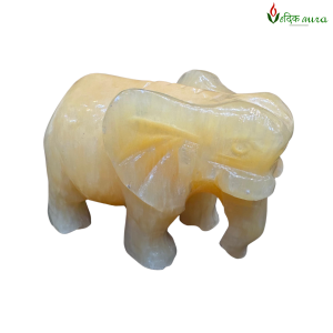 Vedikaura Yellow Agate Prosperity Elephant Statue – Abundance, Joy & Protective Energy