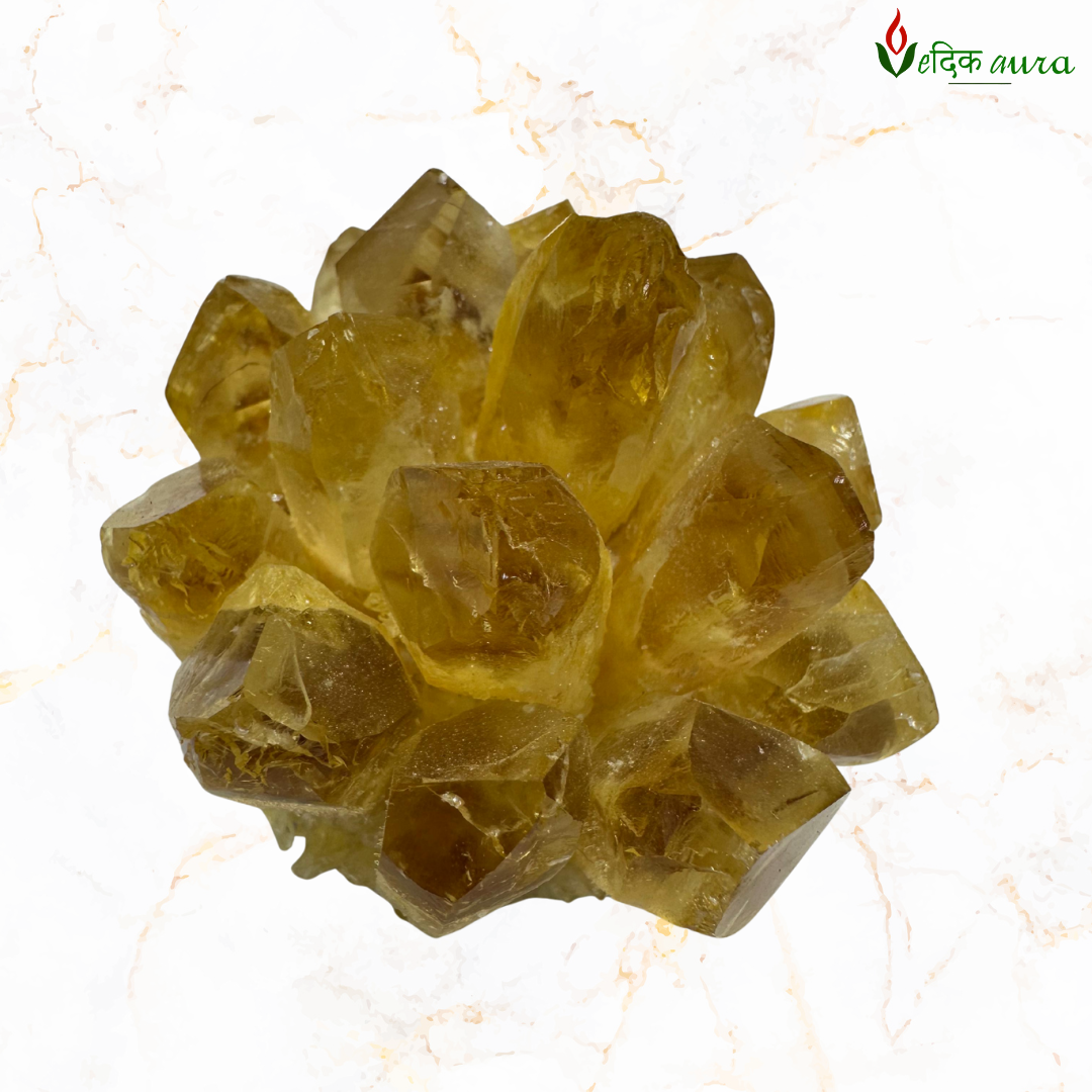 Vedikaura Citrine Abundance Pencil Cluster – Wealth Magnet & Joy Amplifier