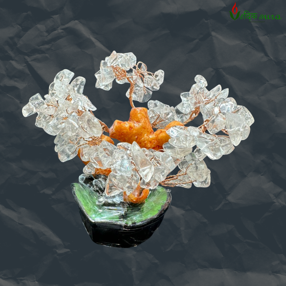 Vedikaura Clear Quartz Clarity Gem Tree – Energy Amplifier & Focus Decor