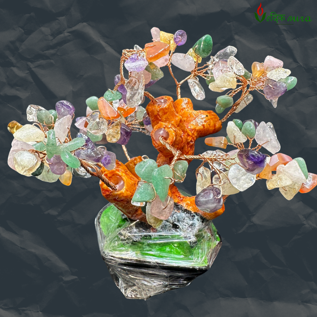 Vedikaura Seven Chakra Gem Tree (Medium) – Energy Harmonizer & Decor
