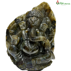 Vedikaura Labradorite Ganesh Ji Idol – Mystical Protection & Transformation (4.5")