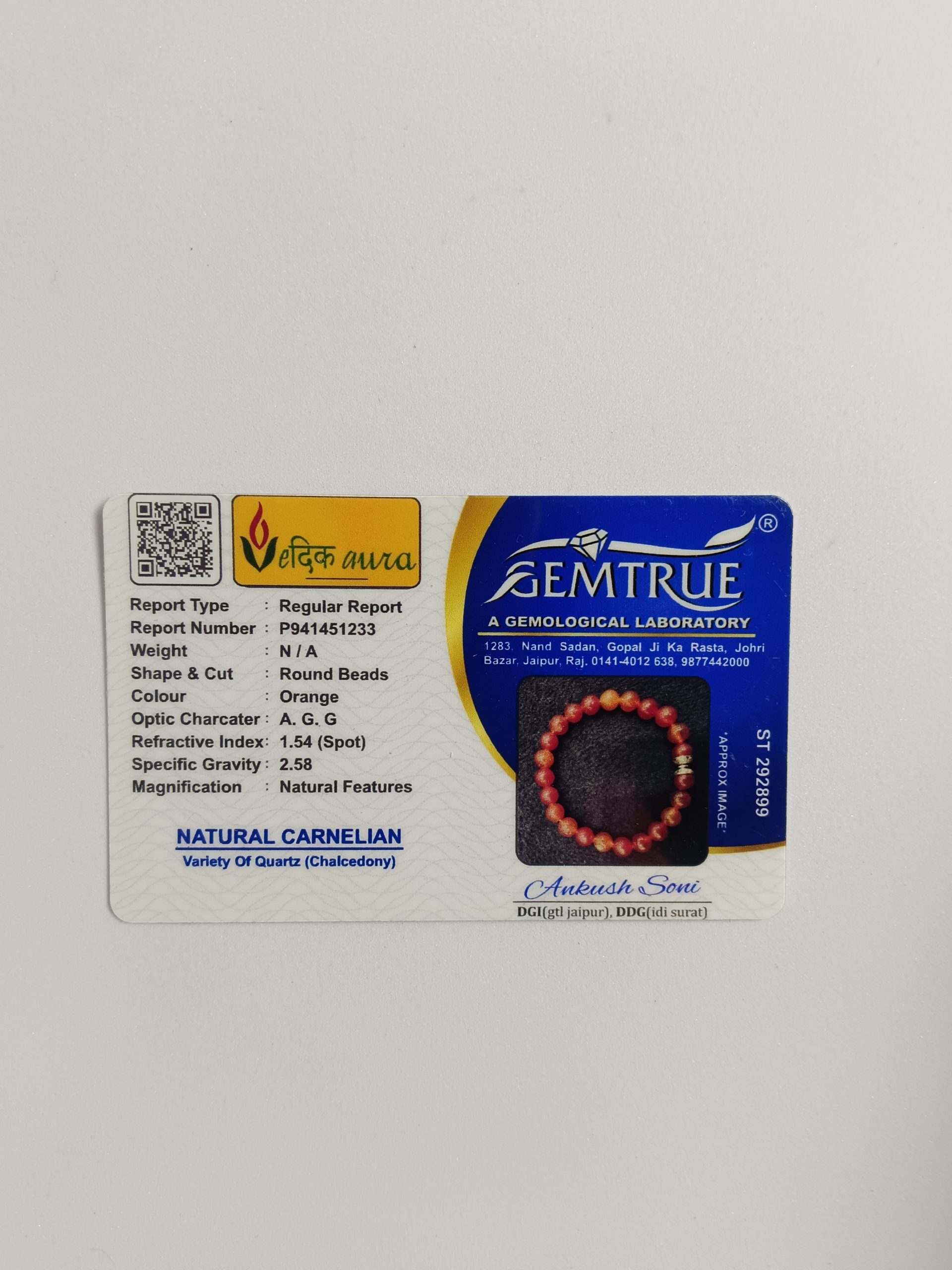 Vedikaura Carnelian Bracelet – Vitality & Creativity Energy Bracelet