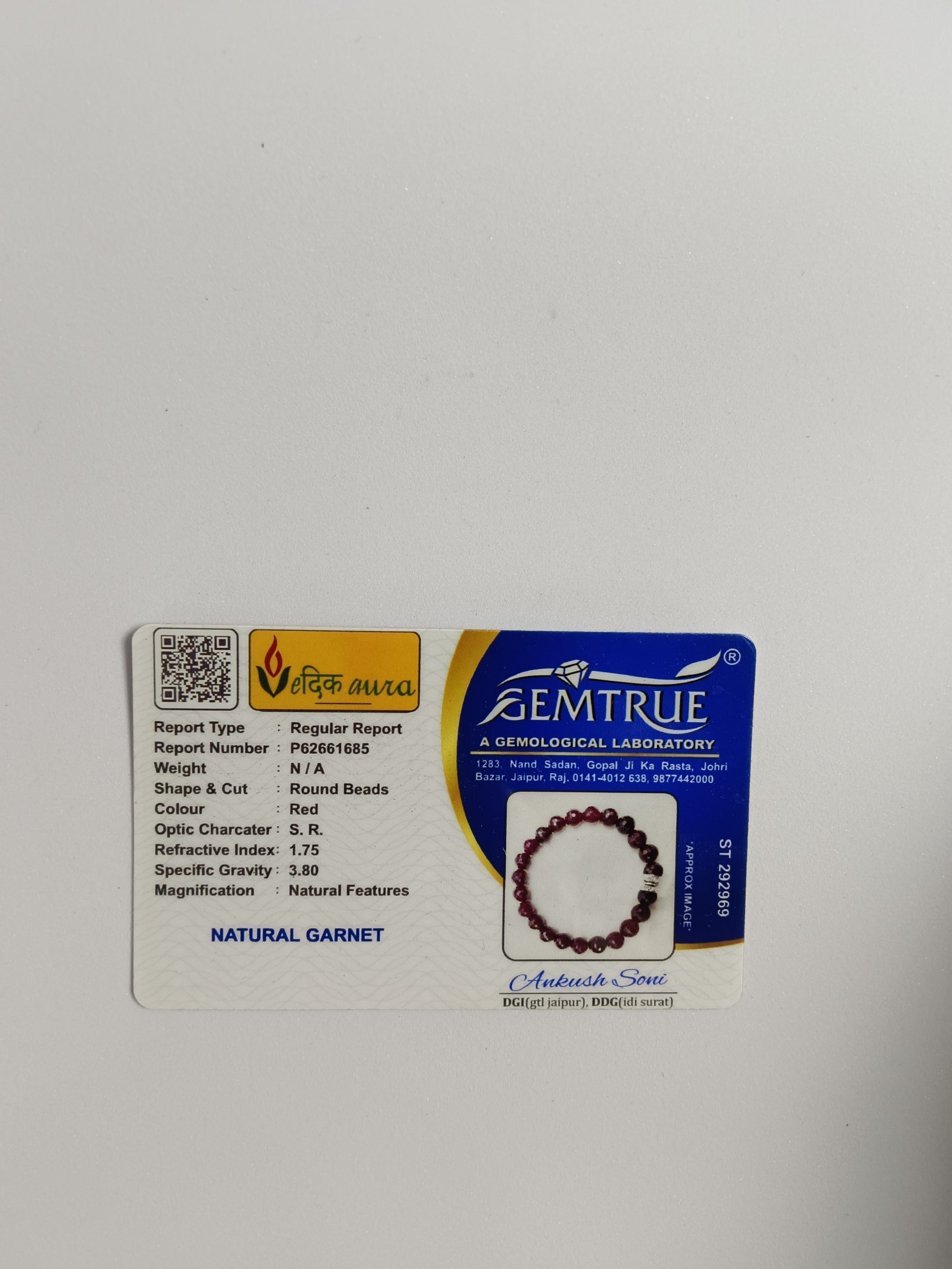Vedikaura Red Garnet Bracelet – Passion & Protection Crystal Bracelet