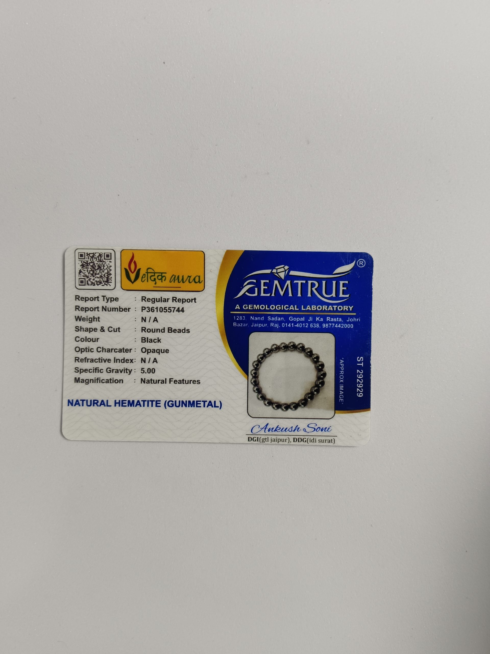 Vedikaura Hematite Bracelet – Protection & Grounding Energy Bracelet