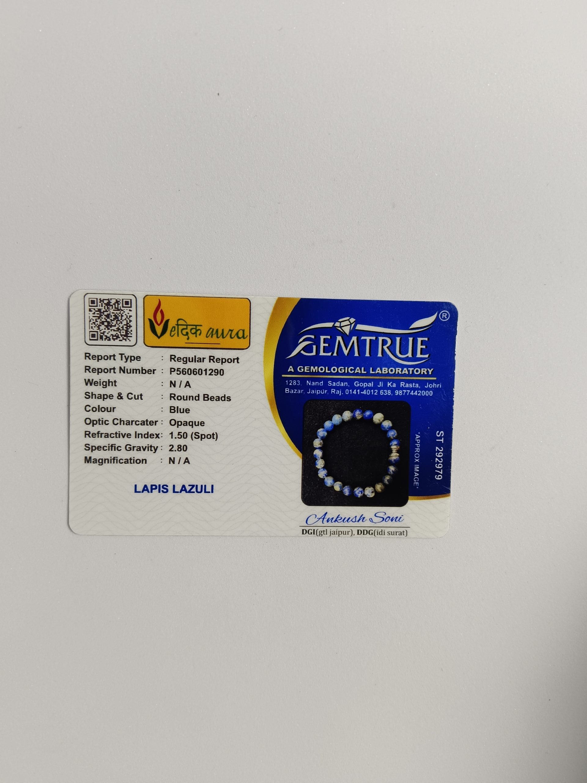 Vedikaura Lapis Lazuli Bracelet – Wisdom & Inner Truth Crystal Bracelet