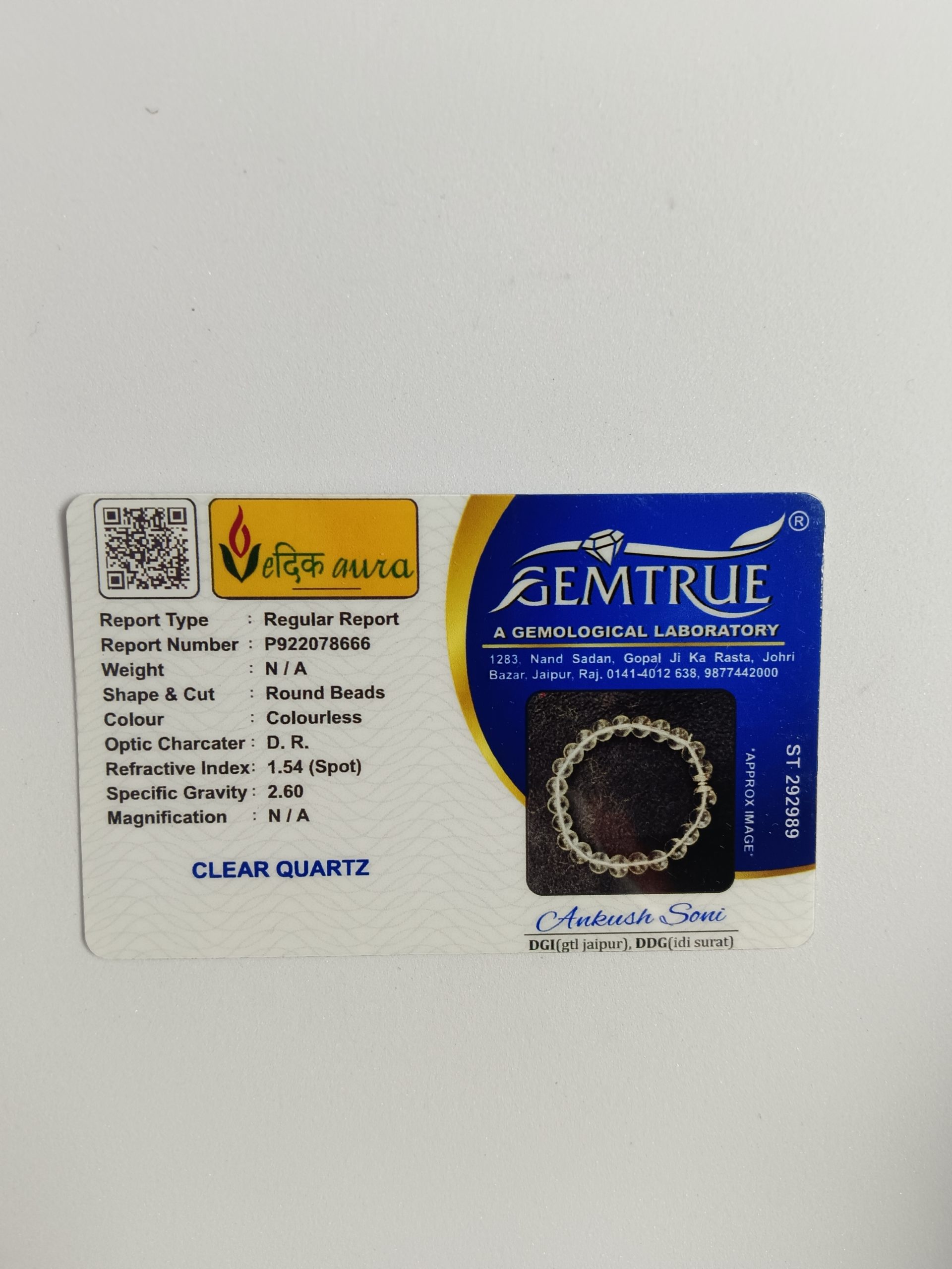 Vedikaura Clear Quartz Bracelet – Amplification & Clarity Crystal Bracelet