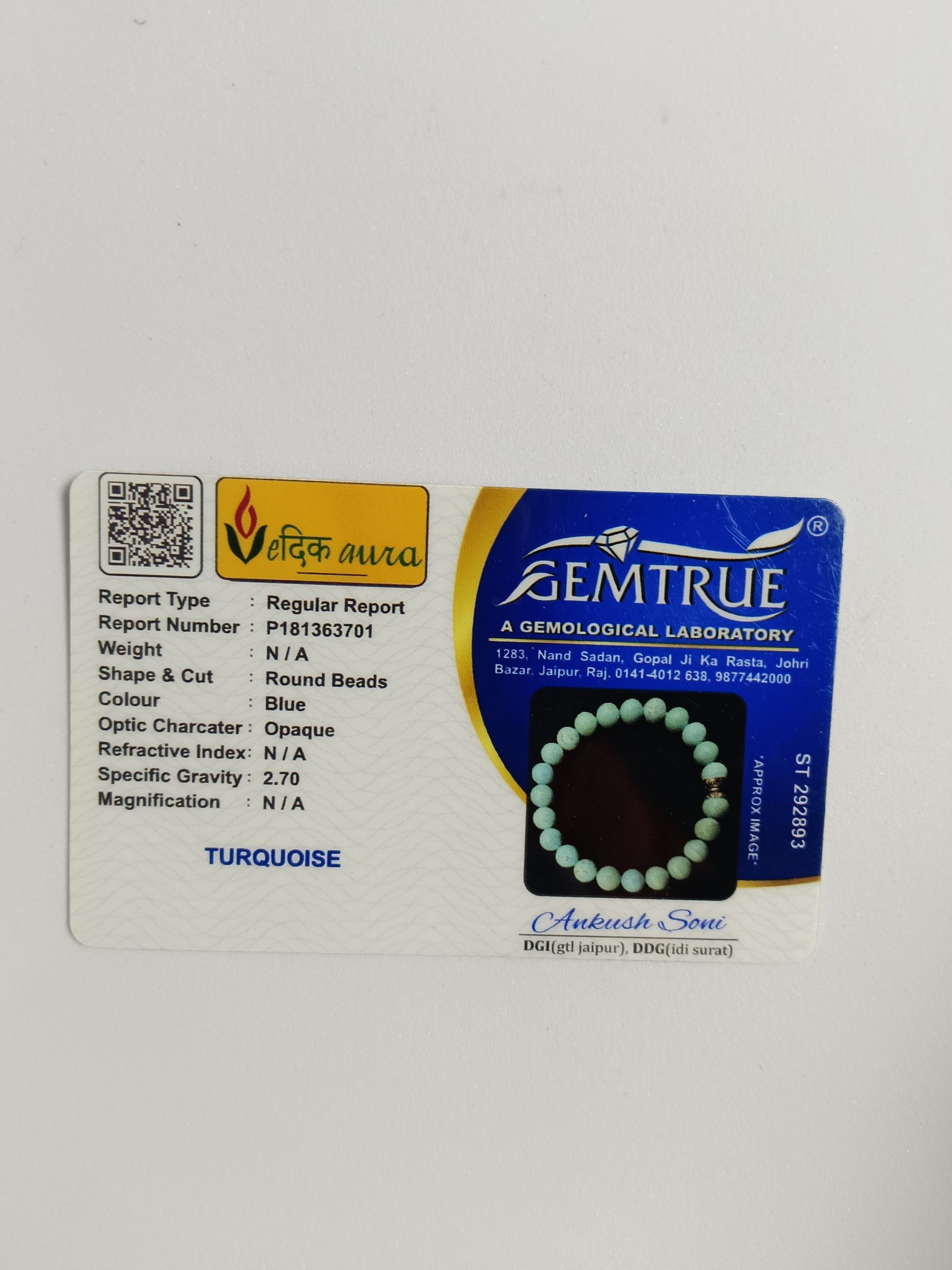 Vedikaura Turquoise Bracelet – Healing & Protection Spiritual Bracelet