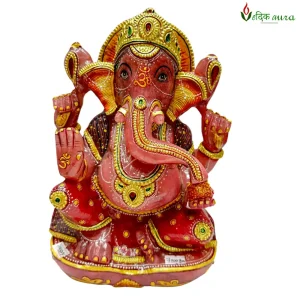 Vedikaura Rose Quartz Ganesh Ji Idol – Love, Compassion & Emotional Healing (12")
