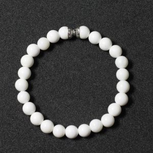 Vedikaura White Agate Bracelet – Purity & Emotional Healing Crystal Bracelet