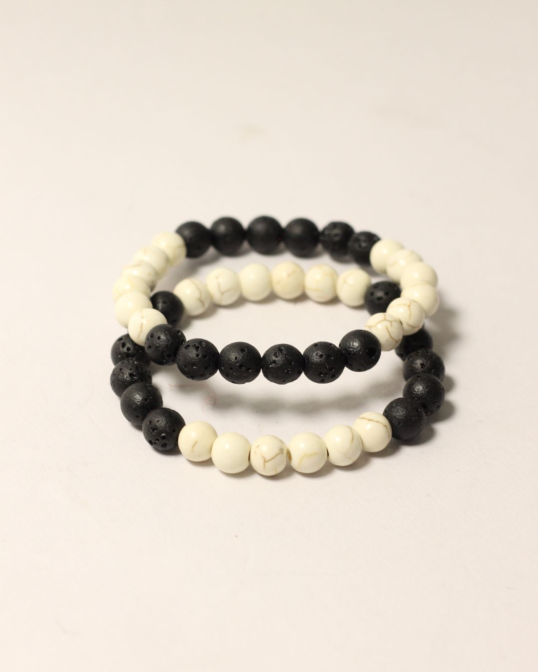 Vedikaura Lava Stone & Howlite Bracelet – Grounding & Calming Energy Bracelet