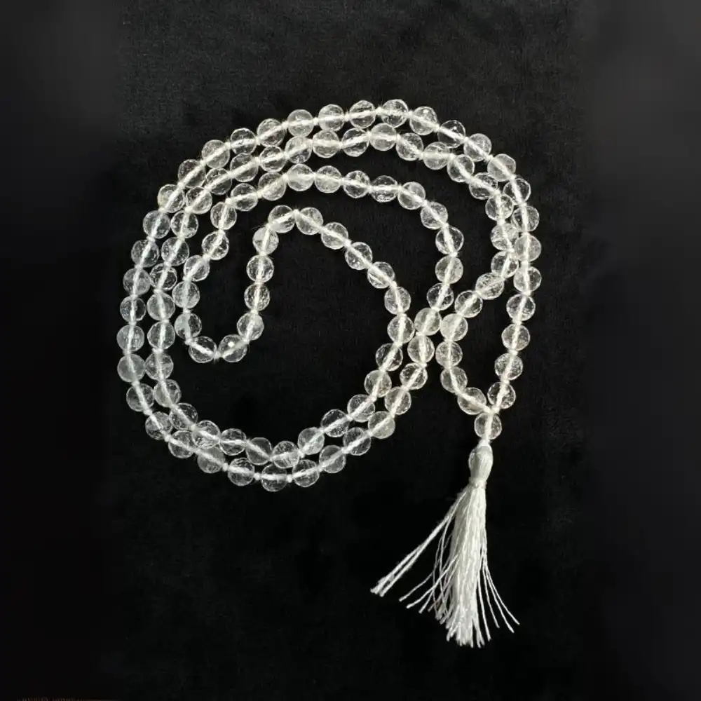 Vedikaura Sphatik Mala 8mm – Divine Aura & Spiritual Power